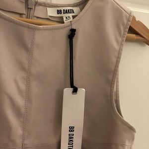 Leather (faux) Shift Dress BB Dakota XS Pale Pink